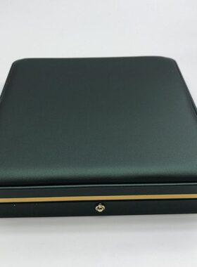 厂家墨绿色PU皮高品质金边珍珠妈妈链串联45厘米首饰品收纳包装盒