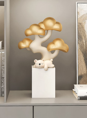 卡通创意熊摆件家居饰品客厅电视柜酒柜玄关摆Q设乔迁新居生日礼