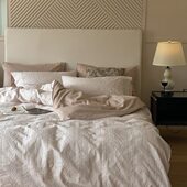 瞬入睡 压力 100支全棉贡缎磨毛四件套简约日韩轻复古双拼 零