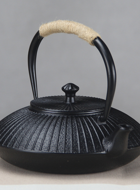 简约复古伞形1.2升煮水泡茶日式手工铸铁L壶茶室摆件饰品茶壶茶具