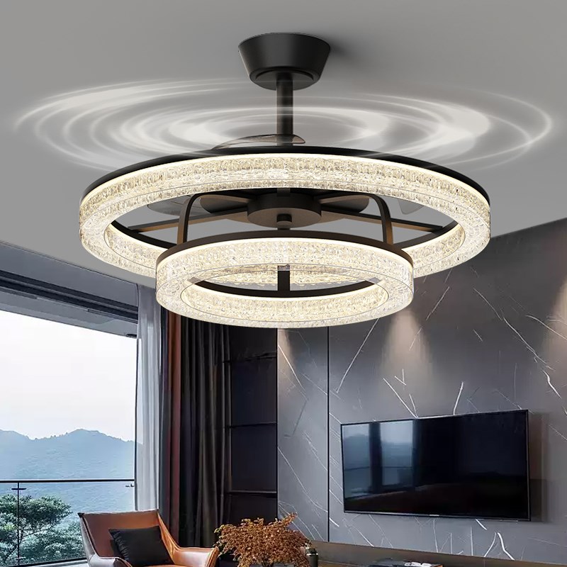 风扇灯吊扇灯客厅吊灯2025新款轻奢意式极简灯具全屋套餐