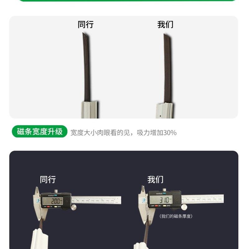 对开门冰箱密封条门胶条海尔新飞美菱门密封条磁条胶圈条配件通用