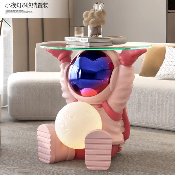 卡通风宇航员茶几摆件客厅电视柜沙发边旁几卧室夜灯新家乔迁礼物