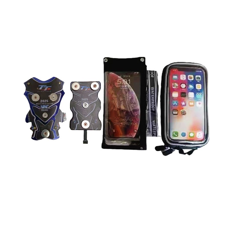 外卖骑手手机支架电动车摩托车C磁吸充电防水手机支架后视镜款