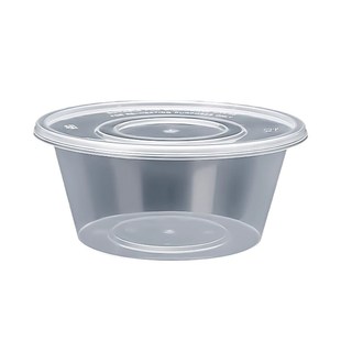 圆形1000ml一次性餐盒外卖打包盒塑料饭盒透明快餐食品级汤碗带盖