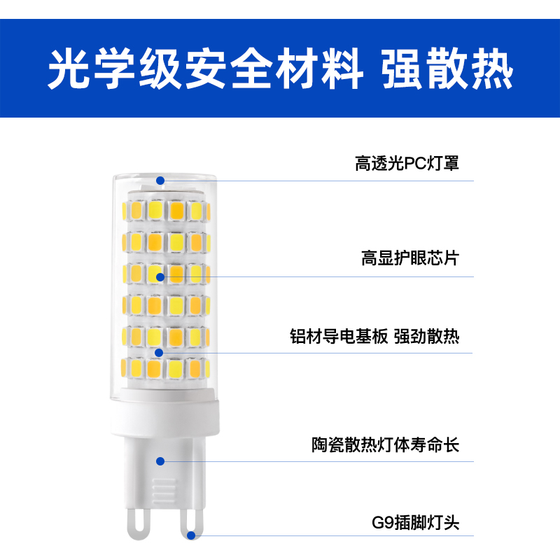 led玉米灯全光k谱护眼灯泡光源G9家用节能灯超亮三色变光插脚灯珠