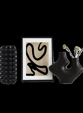 现代简约软装高级感酒柜装饰品摆件高档轻奢客厅小众抽象艺术家居