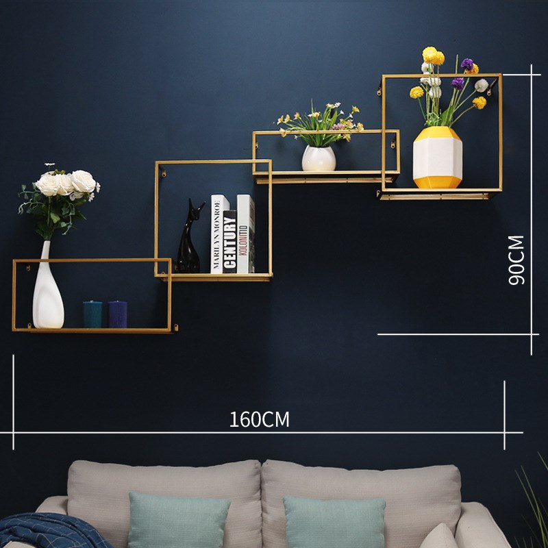 美甲货架上e墙壁挂置物架电视背景装饰架客厅上墙创意挂墙书架子