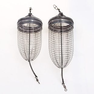 新款黄鸡笼不锈钢窝料笼深海南油西沙台海船钓南极虾砖打窝饵料笼