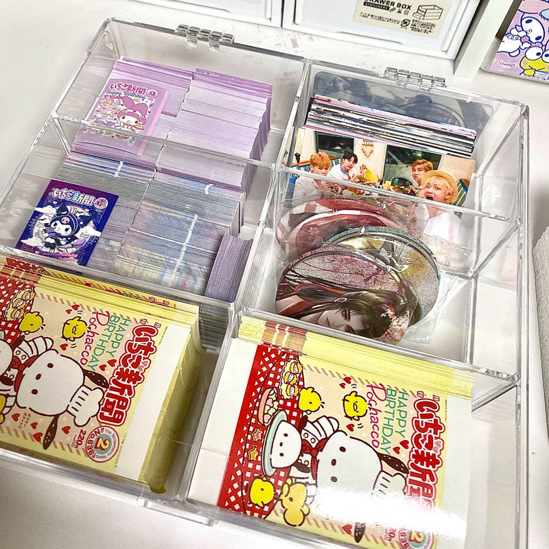 卡套收纳盒压克力硬卡小卡收纳E盒有盖透明追星卡片盒卡膜