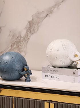 北欧风创意太空人储蓄罐现代轻奢客厅酒柜桌面存钱罐摆.件卧室装