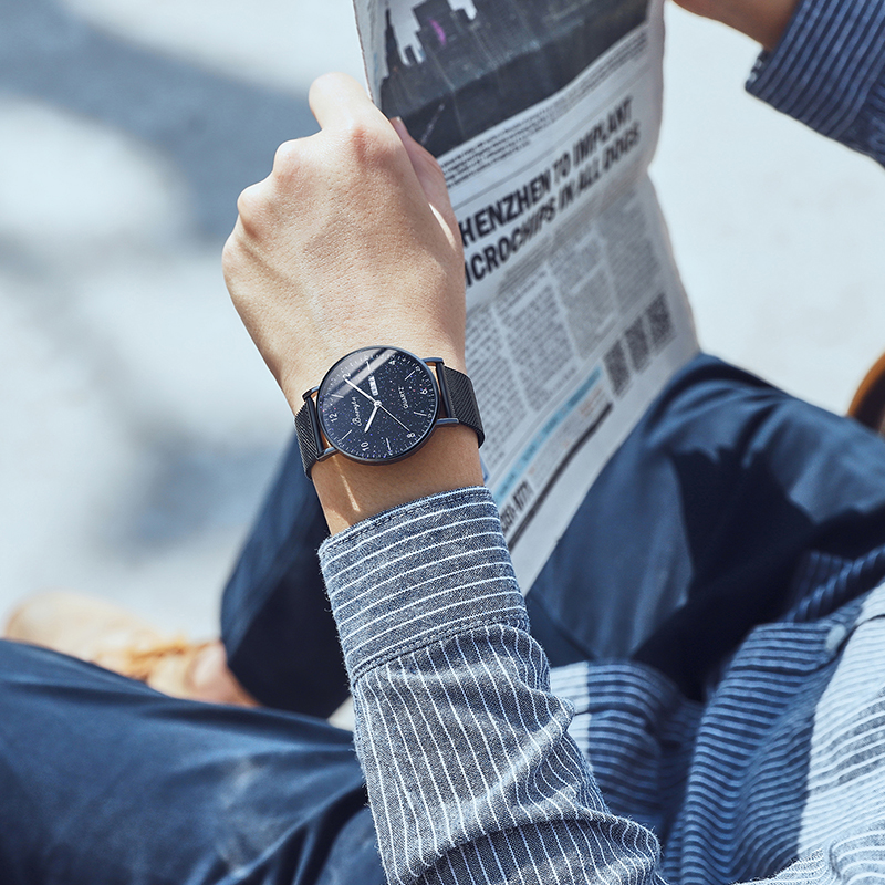 星空手表男夜光防水初高中学生青少年潮流机械超薄石英表日式极简