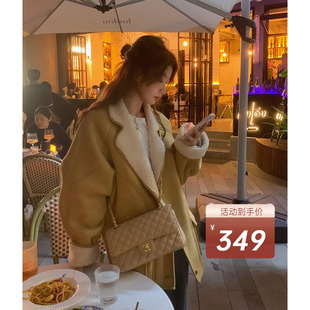 上衣 shop皮毛一体外套女秋冬小个子高级感设计感小众不撞款 are