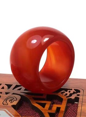 天然黄玉石戒指玉髓指环男女款扳指红玉髓情侣特色装饰内径多款