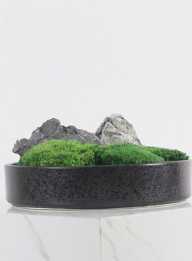 新中式仿真e盆景摆件售楼处样板间客厅酒店禅意陶瓷花器装饰摆设