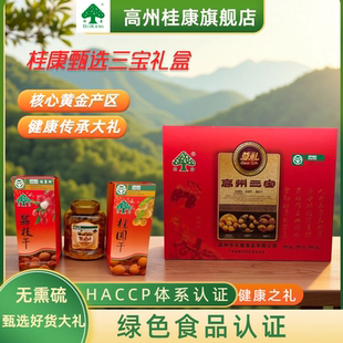 桂康高州三宝桂圆干桂圆肉荔枝干三大组合礼盒装高端中秋送礼佳品