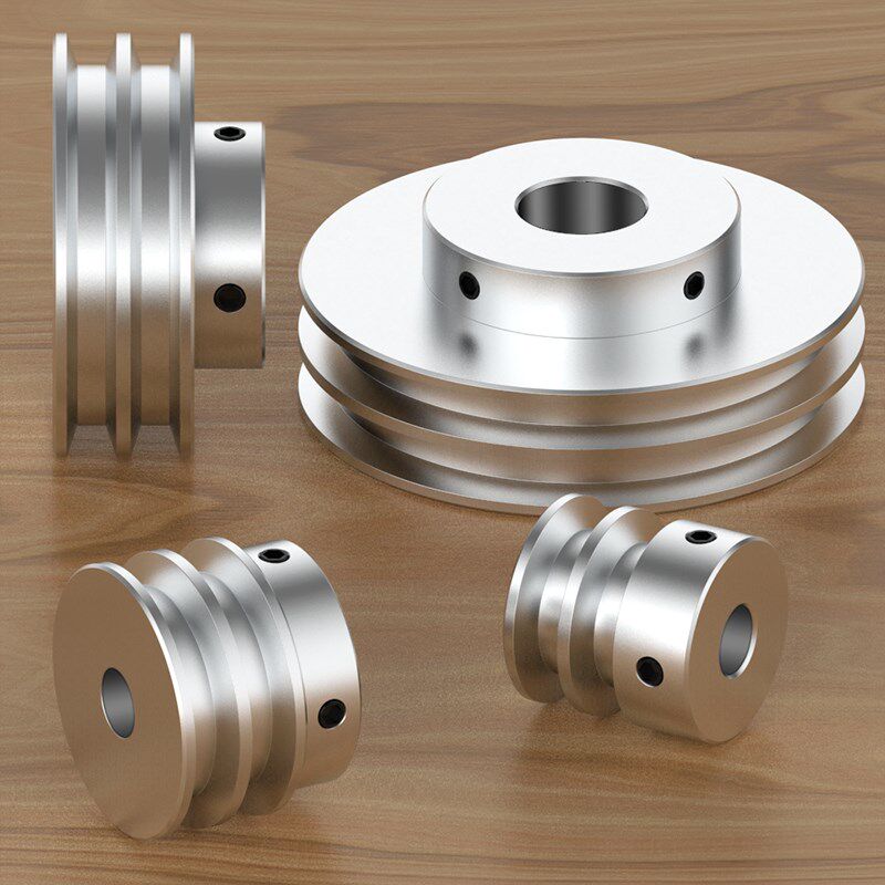 皮带轮双槽V槽铝合金pu圆带o型皮带盘马达小型电机工业传动带轮