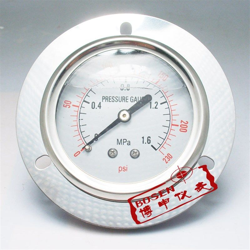 油压表/防震压力表YTN-60ZT轴向耐震压力表1.6MPA/杭州东亚仪表