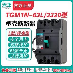 63A空气开关3P TENGEN天正TGM1N 63A塑壳断路器 3320 380V 63L