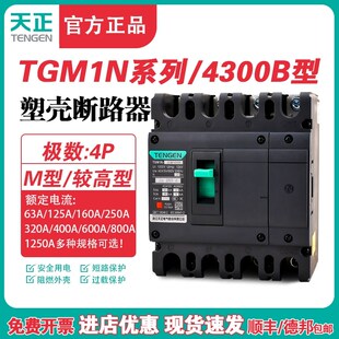 400 TENGEN天正TGM1N 250 125 630A塑壳断路器4P空气开关4300B