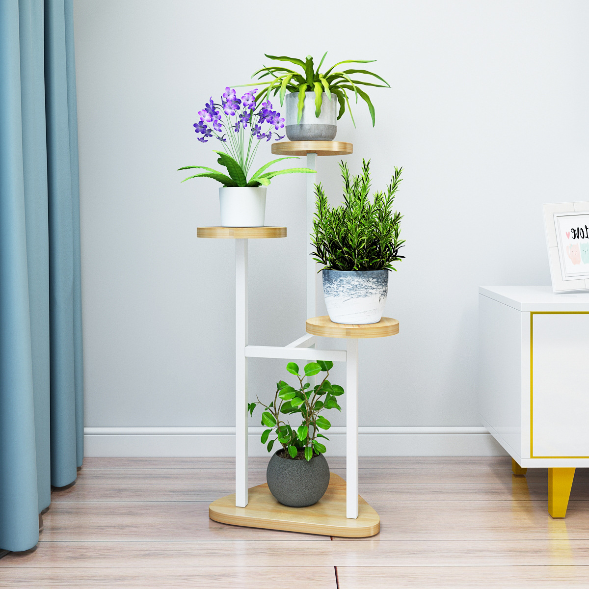 批发花架铁艺多层家用绿萝架省空间阳台落地置物架室内创意花盆架