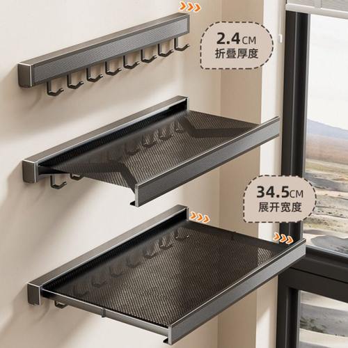 隐形晾衣架网伸缩折叠室内免打孔阳台飘窗卫生间晾晒架子晾衣神器