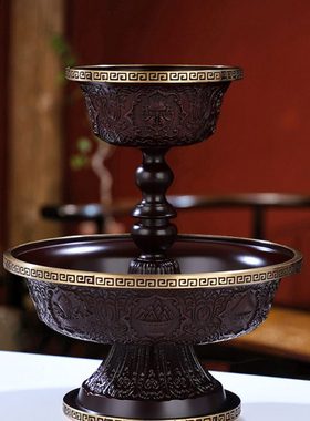 黄铜供护法杯精工雕花八吉祥供水杯藏式民族风用品摆件圣水杯