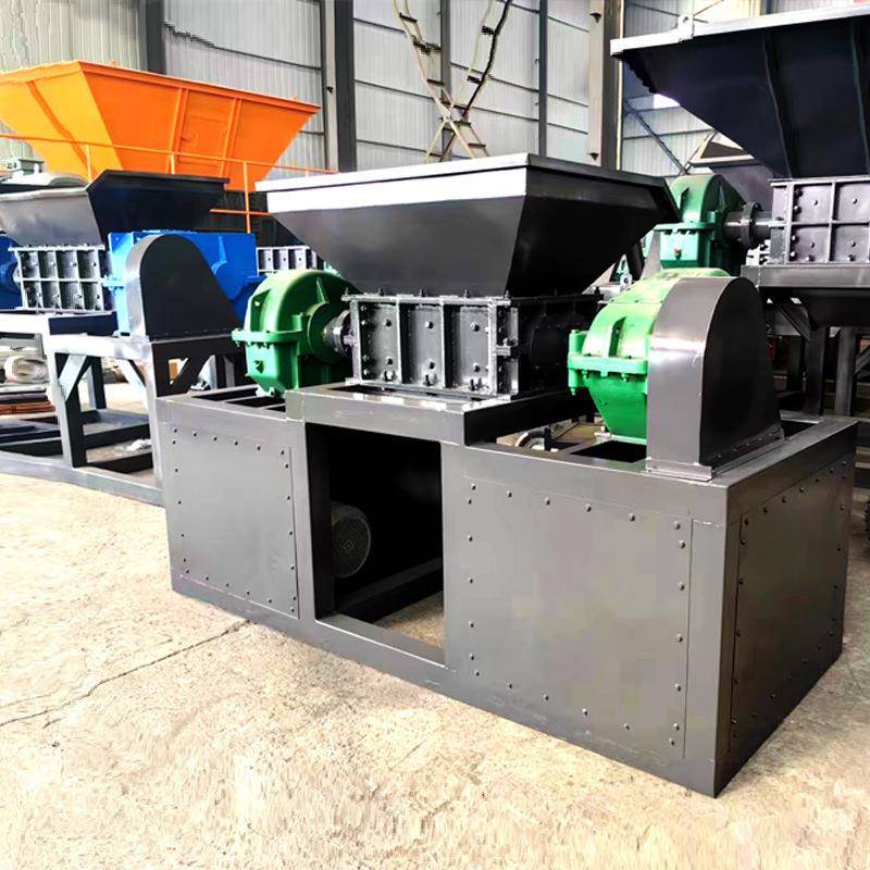 大蓝桶废旧家电冰箱破碎机金属废旧彩钢瓦撕碎机双轴轮胎撕碎机