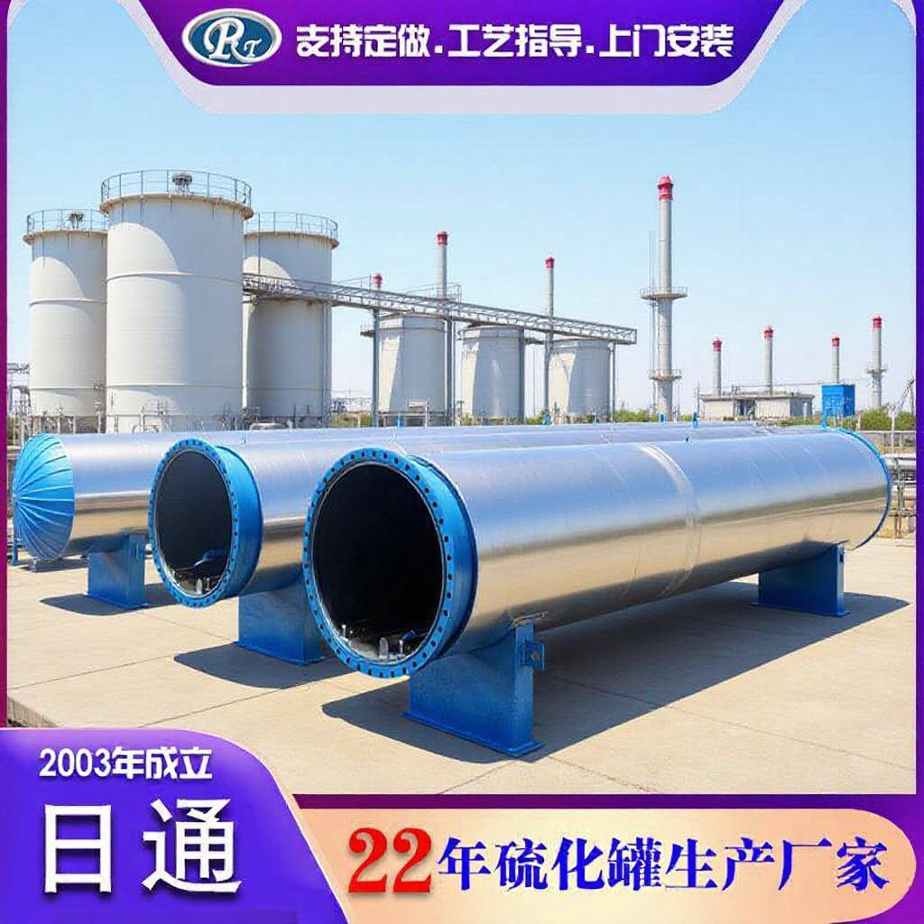 橡胶油管硫化罐800×22000电水加热硫化罐分段生产法兰密封对接