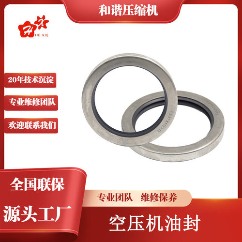 空压机双唇四氟油封PTFE唇形不锈钢油封真空泵高速油封四氟密封圈