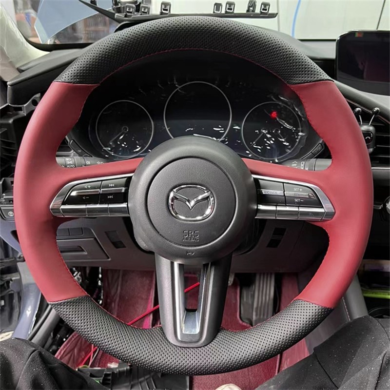 马自达3昂克赛拉CX-5o0行也CX-30EV阿特兹CX-4CX7专用手缝方向盘