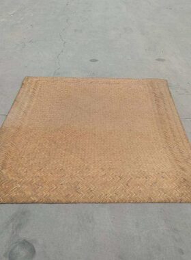 民俗老物件农村手工编织竹子老炕席土炕席旧凉席子怀旧装饰摆件