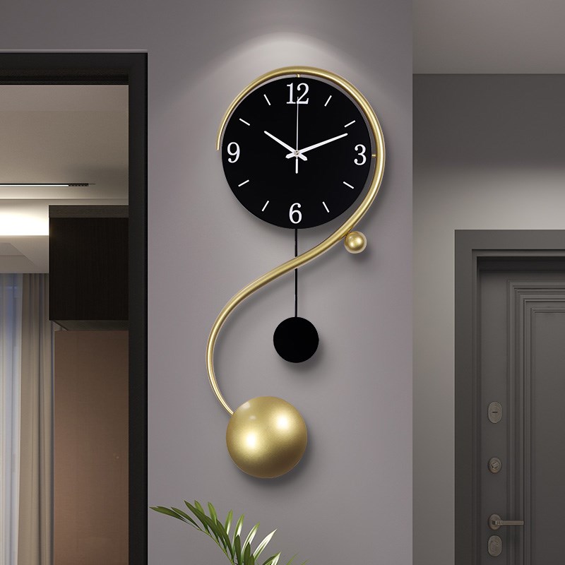 轻奢挂钟客厅钟表时尚现代简约装A饰个性创意静音免打孔挂墙挂表