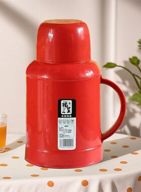 红色小暖壶家用2024新款保温瓶B水壶卧室开水瓶老式玻璃内胆热水