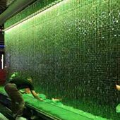 网红景观数字水帘水幕数控流水墙数码 瀑布拉丝雨帘水幕帘光纤水帘