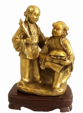 铜和合摆件家居卧室饰品