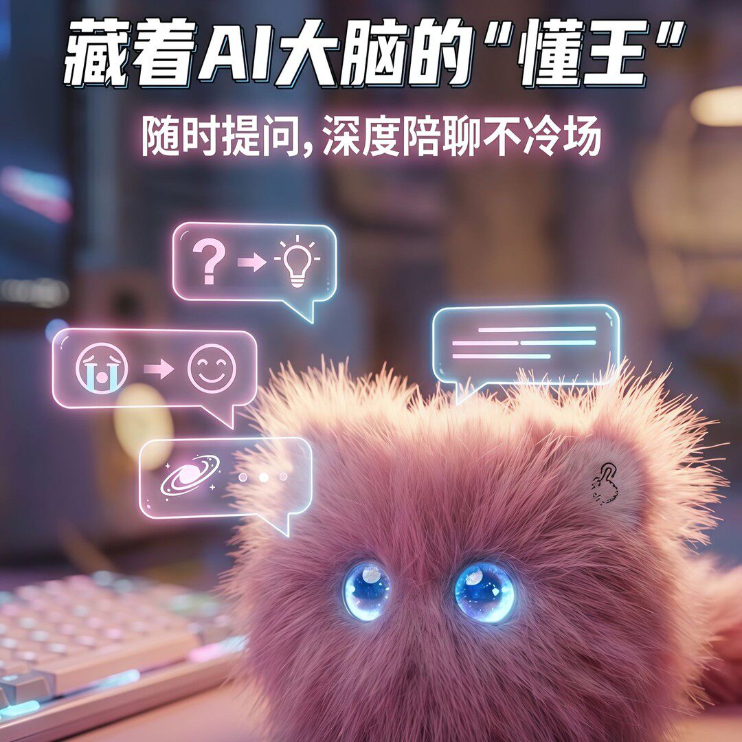 AI潦草猫治愈潮玩可爱毛绒互动毛绒挂件ai机器人涂鸦appai玩具