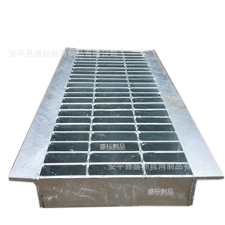 河北盛标厂家供应Q235热镀锌钢格板锯齿形泵水房电缆排水沟盖板