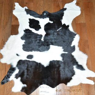 整张奶牛皮地毯客厅玄关门垫卧室床边毯 软包背景墙 胎牛皮A94欧式