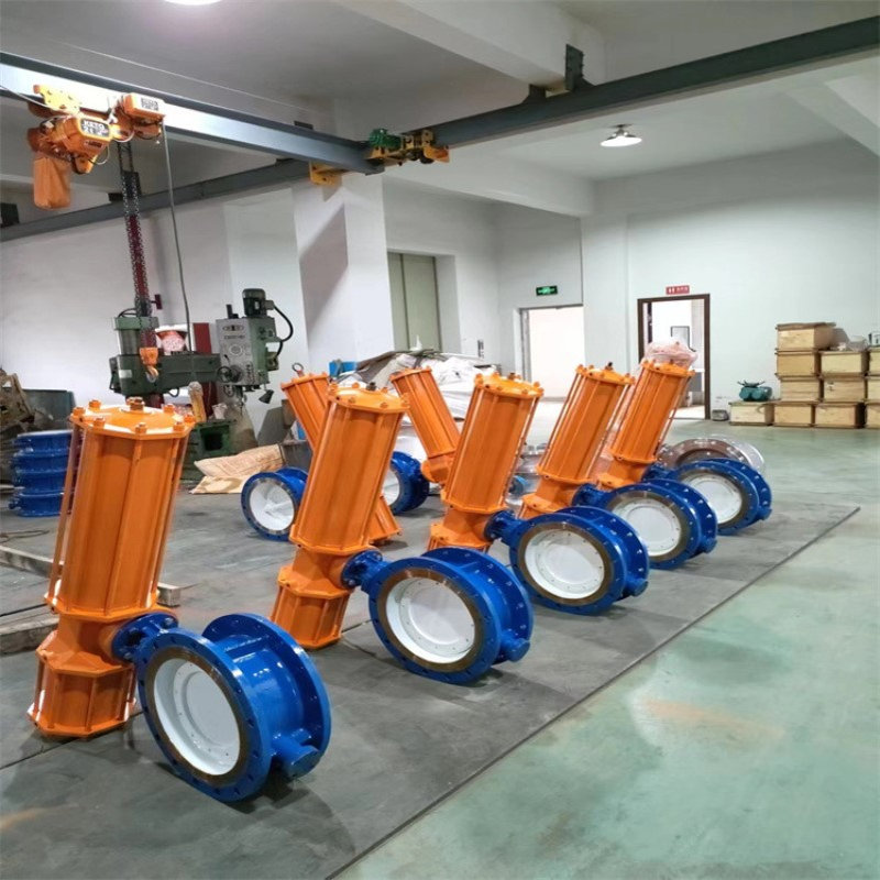 D643H-25P DN400气动铸钢法兰式蝶阀-三偏心多层次硬密封蝶阀