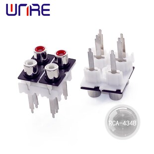 RCA-434B红白双色RCA莲花插座 AV4-8.3AV插座音频信号输入插座