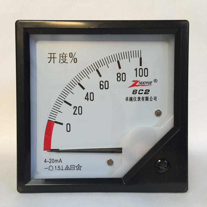 卓越仪表厂家优质 阀门开度表 6C2 0-100% 输入4-20mA 外形80*80