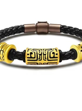 饕餮图腾手绳转运珠男女情M侣款手链刺青爆款