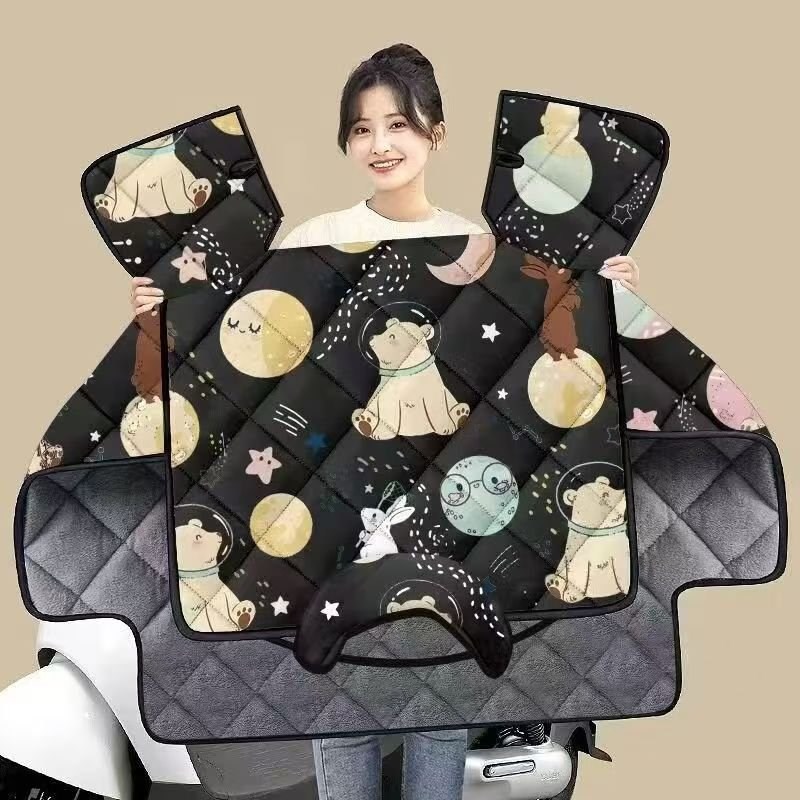 电动车挡风被冬季加绒加厚防寒防水D电瓶摩托三轮车保暖防风罩四