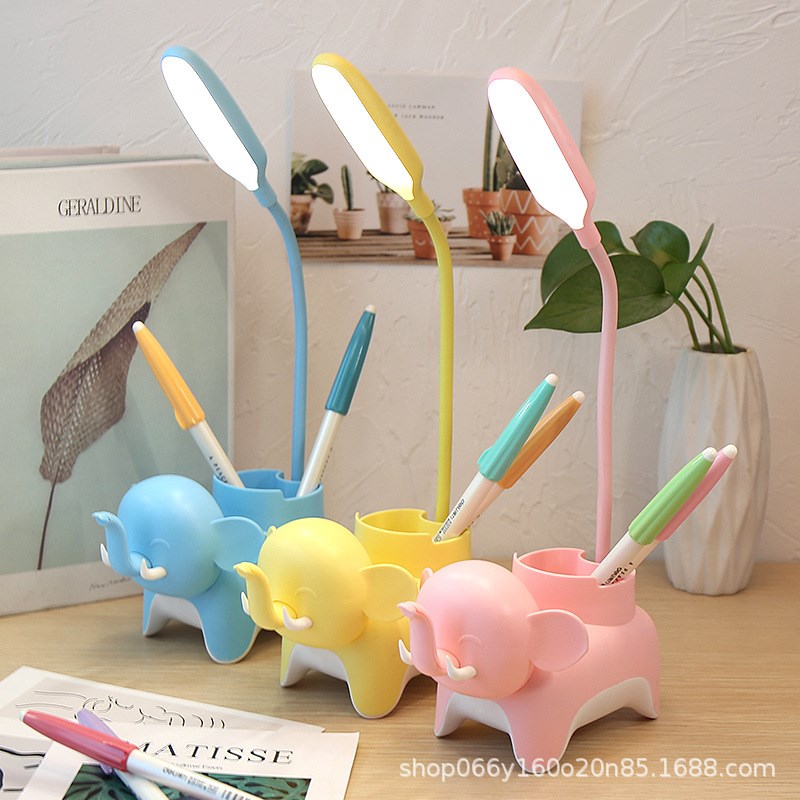 卡通创意笔筒台灯USB充电儿童学习书桌阅读X灯礼品小家电