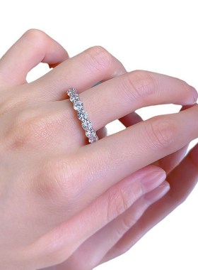 珠宝 2024新款S925银镶嵌4mm满钻排钻时尚百搭小.众精致戒指