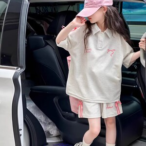 女童夏季POLO短袖短裤两件套