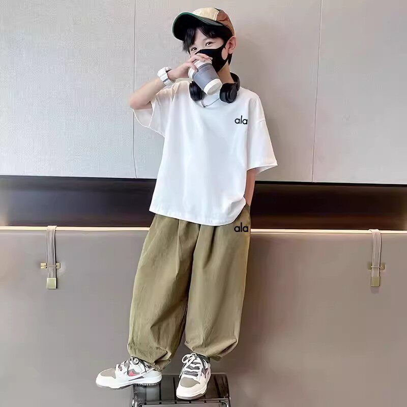 奥莱男童夏季套装2026新款夏装中大童痞帅运动短袖防蚊裤两件套
