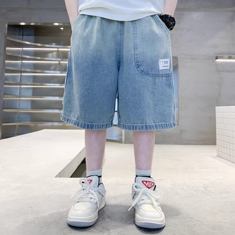 奥莱男童渐变牛仔短裤夏季2026新款夏装裤子宽松男孩洋气五分中裤