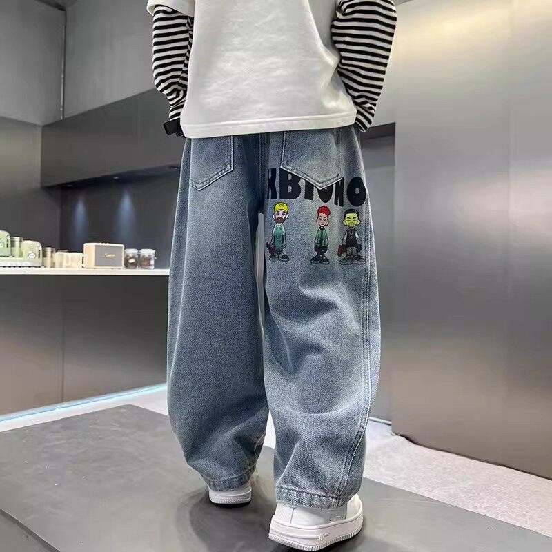 奥莱男童牛仔裤秋冬2026时尚新款百搭中大童男孩加绒裤儿童秋装潮